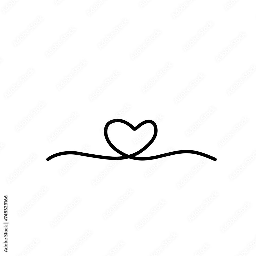 One Line Drawing Heart One Line Drawing Heart