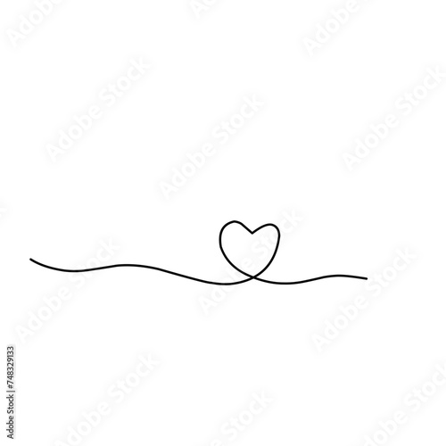 One Line Drawing Heart 