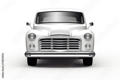 Passenger car on white background  front view  car on white background