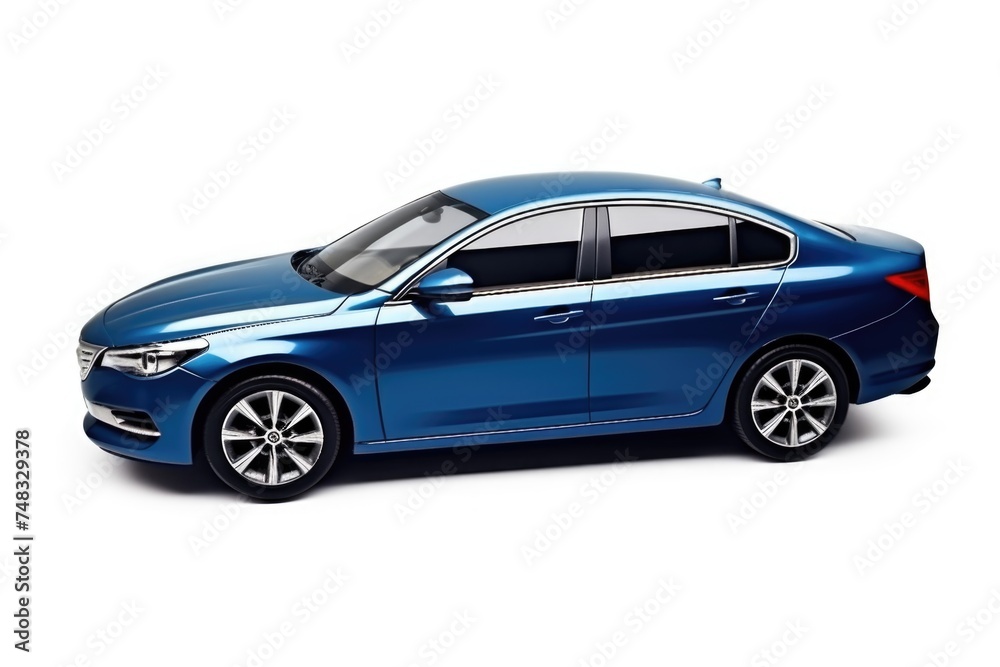 Isolated blue car on white background with clipping path. Isolated blue car on white background with clipping path.