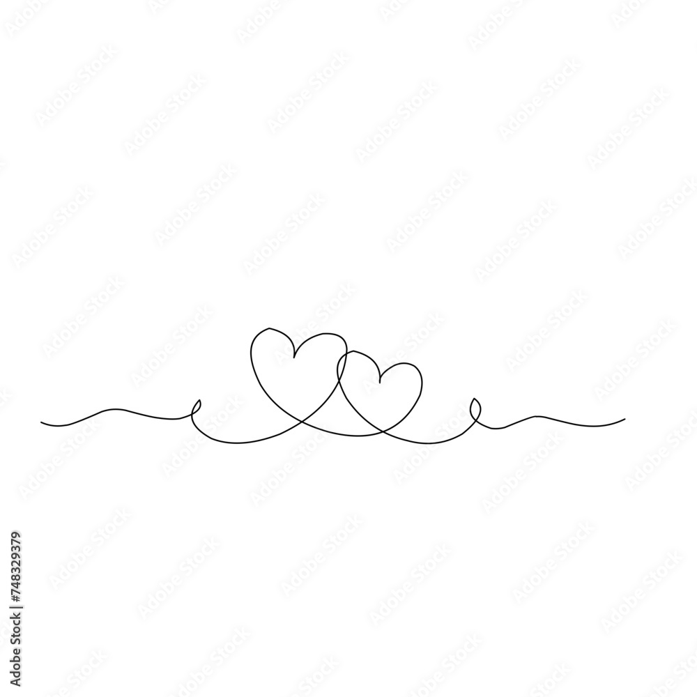 One Line Drawing Heart One Line Drawing Heart