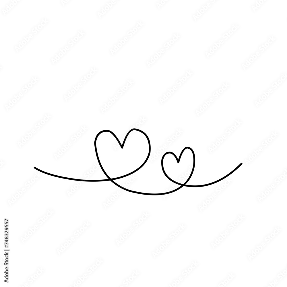 One Line Drawing Heart 