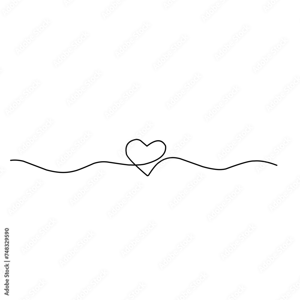 One Line Drawing Heart 