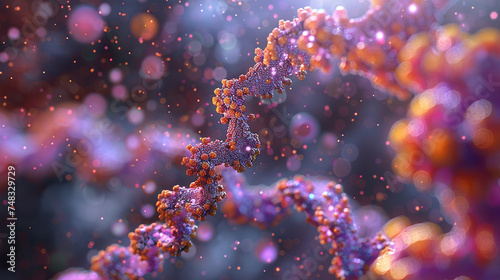 3d Molecular DNA Model Structure, business teamwork concept, Human cell biology DNA strands molecular structure illustration photo