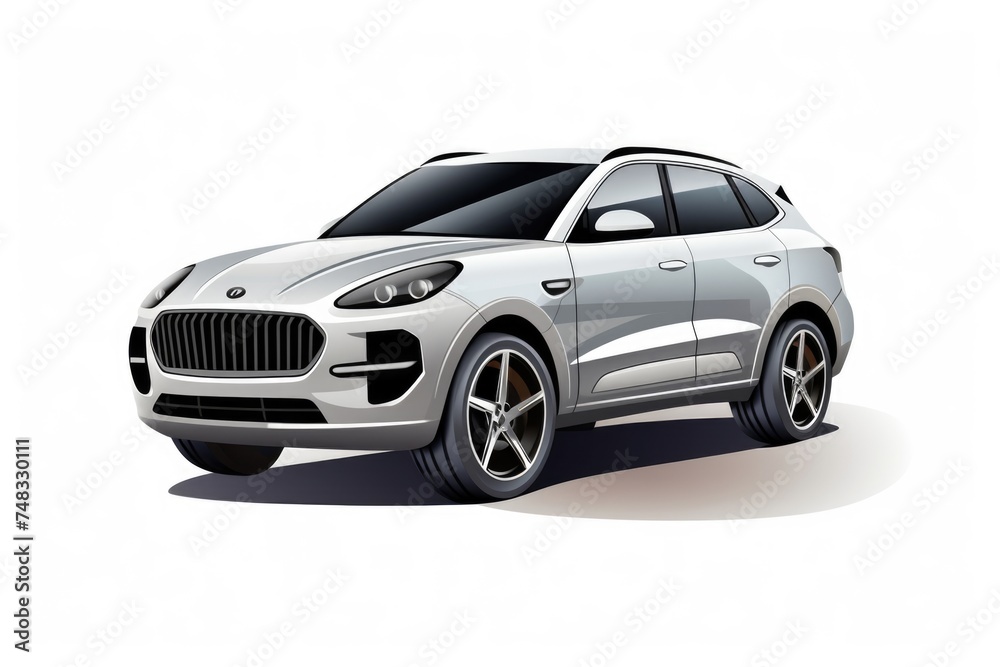 Isolated metallic SUV on white background easily removable. Isolated metallic SUV on white background easily removable.