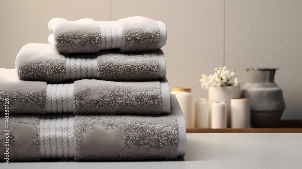 Towel background with space for text, copy space