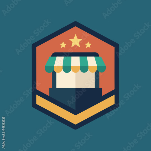 Shopping store logo. Online Shop Logo Design. Marketplace vector icon. online sme shop or store symbol in black color. small business outlet sign for apps and web ui design. Vector illustration