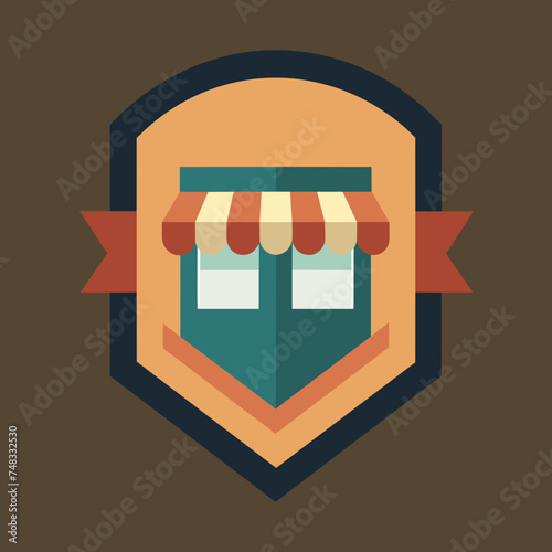 Shopping store logo. Online Shop Logo Design. Marketplace vector icon. online sme shop or store symbol in black color. small business outlet sign for apps and web ui design. Vector illustration