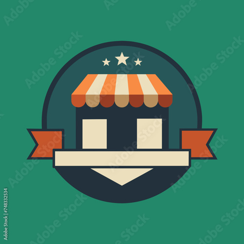 Shopping store logo. Online Shop Logo Design. Marketplace vector icon. online sme shop or store symbol in black color. small business outlet sign for apps and web ui design. Vector illustration