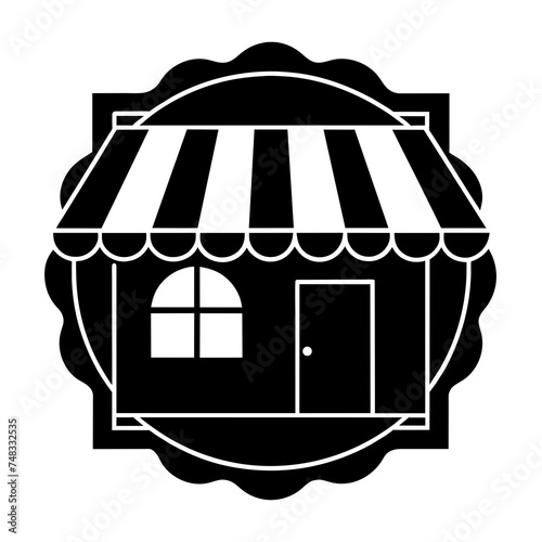 Shopping store logo. Online Shop Logo Design. Marketplace vector icon. online sme shop or store symbol in black color. small business outlet sign for apps and web ui design. Vector illustration