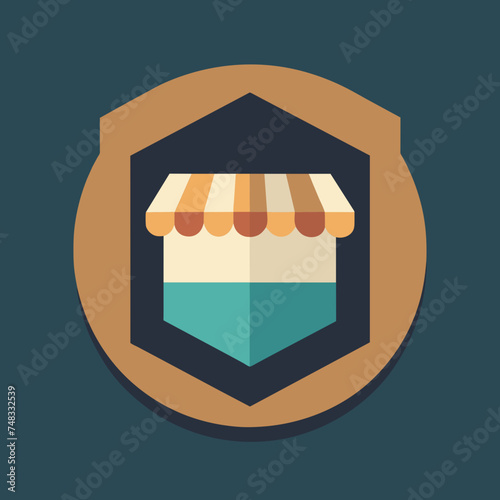Shopping store logo. Online Shop Logo Design. Marketplace vector icon. online sme shop or store symbol in black color. small business outlet sign for apps and web ui design. Vector illustration
