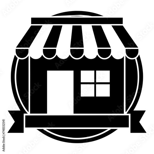 Shopping store logo. Online Shop Logo Design. Marketplace vector icon. online sme shop or store symbol in black color. small business outlet sign for apps and web ui design. Vector illustration
