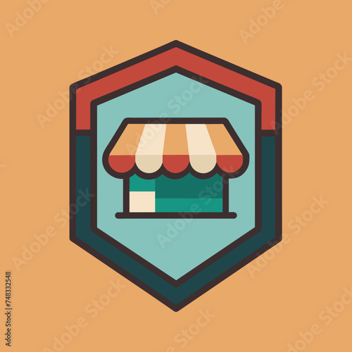 Shopping store logo. Online Shop Logo Design. Marketplace vector icon. online sme shop or store symbol in black color. small business outlet sign for apps and web ui design. Vector illustration