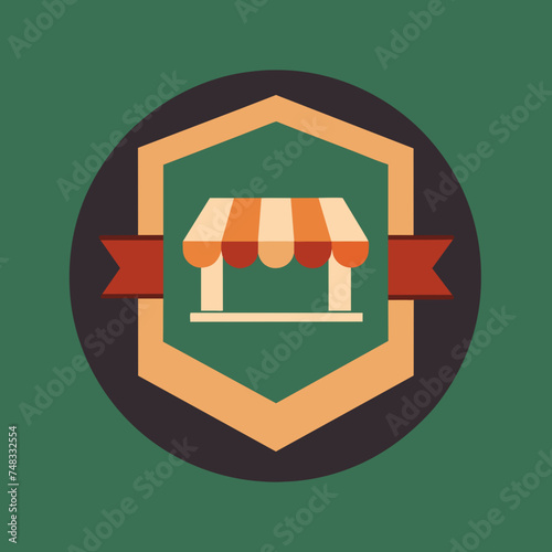 Shopping store logo. Online Shop Logo Design. Marketplace vector icon. online sme shop or store symbol in black color. small business outlet sign for apps and web ui design. Vector illustration