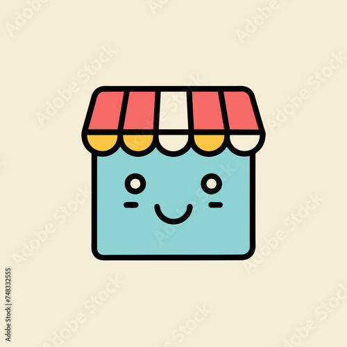 Shopping store logo. Online Shop Logo Design. Marketplace vector icon. online sme shop or store symbol in black color. small business outlet sign for apps and web ui design. Vector illustration