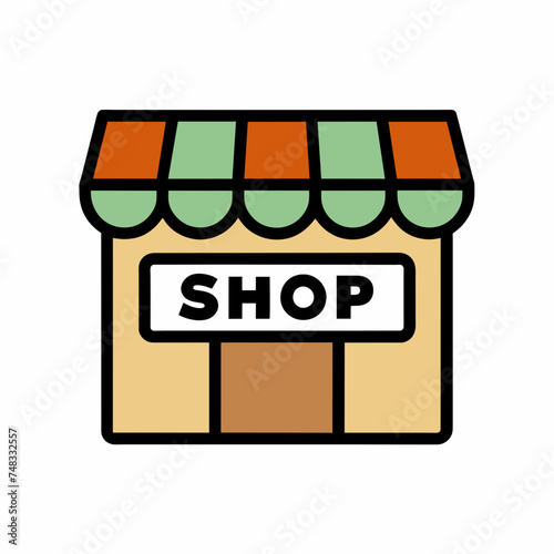 Shopping store logo. Online Shop Logo Design. Marketplace vector icon. online sme shop or store symbol in black color. small business outlet sign for apps and web ui design. Vector illustration