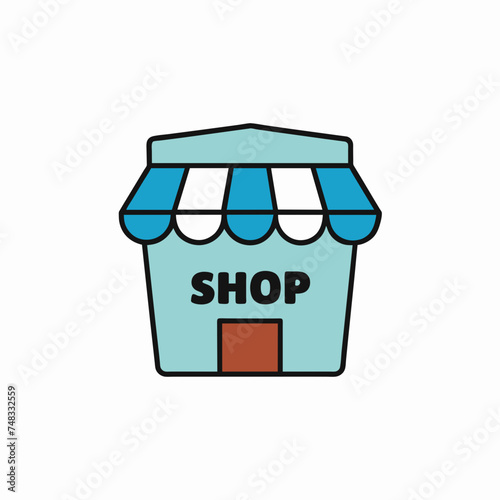 Shopping store logo. Online Shop Logo Design. Marketplace vector icon. online sme shop or store symbol in black color. small business outlet sign for apps and web ui design. Vector illustration