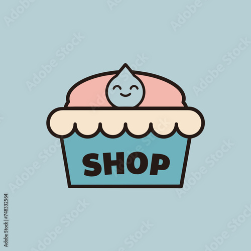 Shopping store logo. Online Shop Logo Design. Marketplace vector icon. online sme shop or store symbol in black color. small business outlet sign for apps and web ui design. Vector illustration