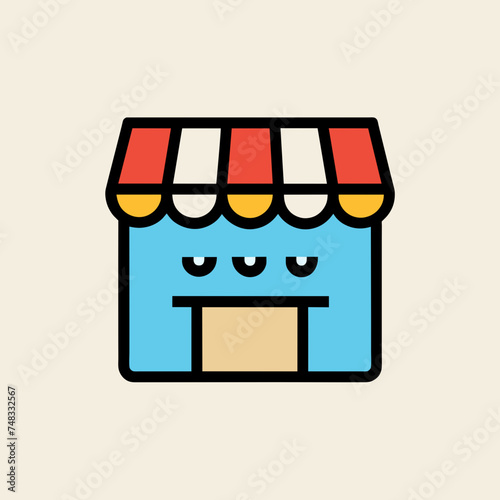 Shopping store logo. Online Shop Logo Design. Marketplace vector icon. online sme shop or store symbol in black color. small business outlet sign for apps and web ui design. Vector illustration