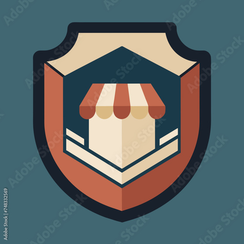 Shopping store logo. Online Shop Logo Design. Marketplace vector icon. online sme shop or store symbol in black color. small business outlet sign for apps and web ui design. Vector illustration