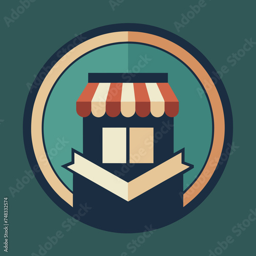 Shopping store logo. Online Shop Logo Design. Marketplace vector icon. online sme shop or store symbol in black color. small business outlet sign for apps and web ui design. Vector illustration