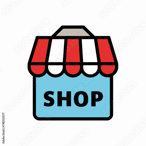Shopping store logo. Online Shop Logo Design. Marketplace vector icon. online sme shop or store symbol in black color. small business outlet sign for apps and web ui design. Vector illustration