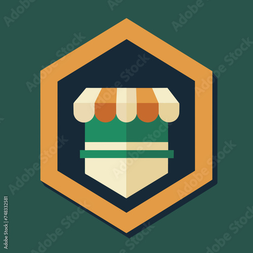 Shopping store logo. Online Shop Logo Design. Marketplace vector icon. online sme shop or store symbol in black color. small business outlet sign for apps and web ui design. Vector illustration
