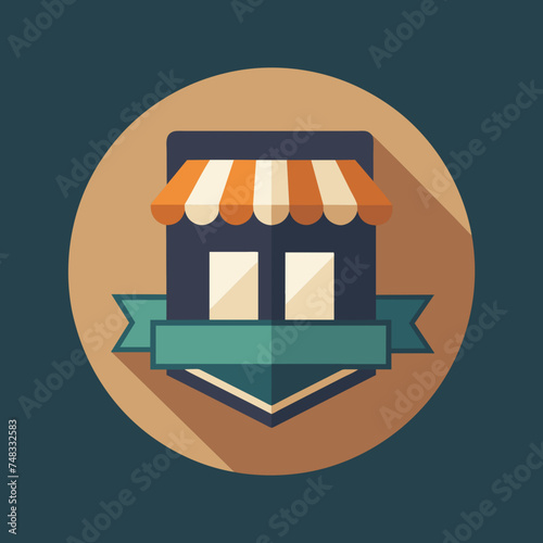 Shopping store logo. Online Shop Logo Design. Marketplace vector icon. online sme shop or store symbol in black color. small business outlet sign for apps and web ui design. Vector illustration