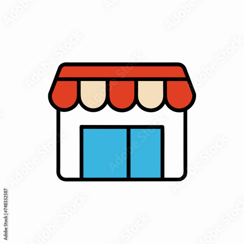 Shopping store logo. Online Shop Logo Design. Marketplace vector icon. online sme shop or store symbol in black color. small business outlet sign for apps and web ui design. Vector illustration