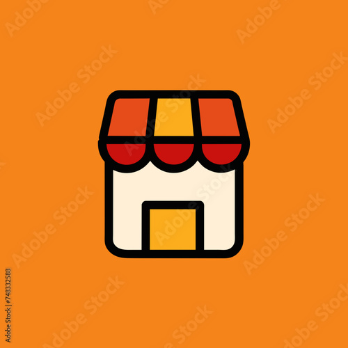 Shopping store logo. Online Shop Logo Design. Marketplace vector icon. online sme shop or store symbol in black color. small business outlet sign for apps and web ui design. Vector illustration