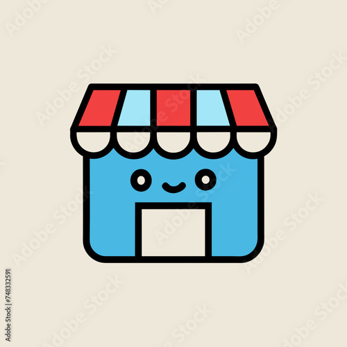Shopping store logo. Online Shop Logo Design. Marketplace vector icon. online sme shop or store symbol in black color. small business outlet sign for apps and web ui design. Vector illustration
