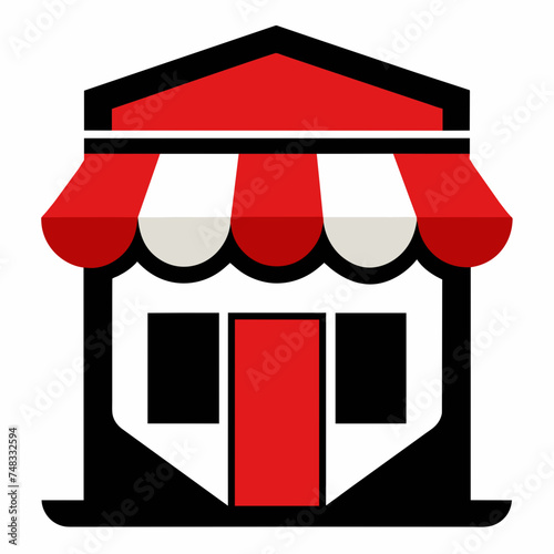 Shopping store logo. Online Shop Logo Design. Marketplace vector icon. online sme shop or store symbol in black color. small business outlet sign for apps and web ui design. Vector illustration