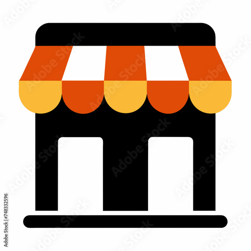 Shopping store logo. Online Shop Logo Design. Marketplace vector icon. online sme shop or store symbol in black color. small business outlet sign for apps and web ui design. Vector illustration