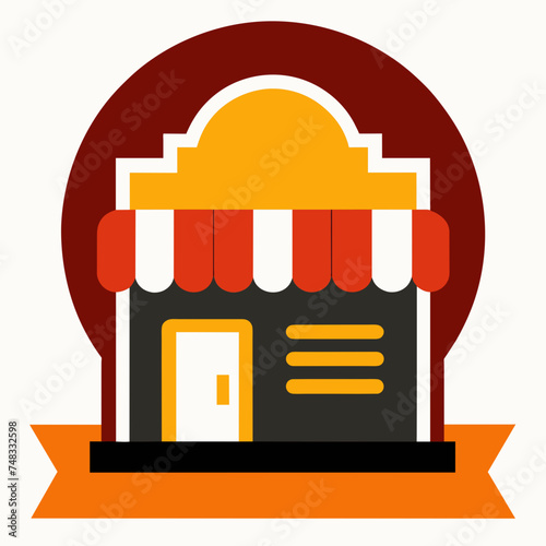 Shopping store logo. Online Shop Logo Design. Marketplace vector icon. online sme shop or store symbol in black color. small business outlet sign for apps and web ui design. Vector illustration