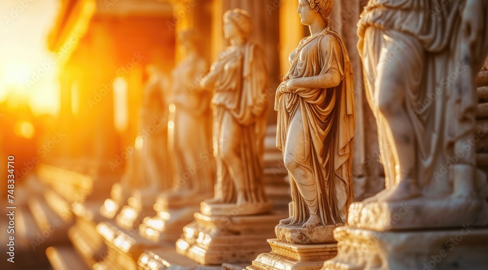 Row of Statues Sitting Next to Each Other Row of Statues Sitting Next to Each Other