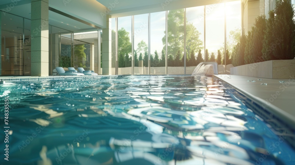 Spacious Indoor Swimming Pool With Sunlight