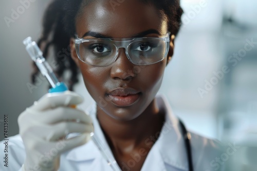 Woman in Medical Research Laboratory, Female Scientist, Scientific Lab, Biotechnology, Microbiology