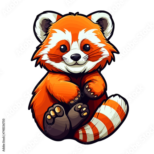 Niedlicher Roter Panda Illustration Vektor isoliert transparent hintergrund photo