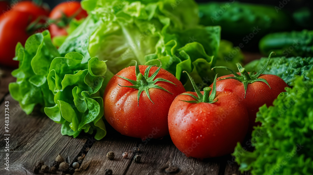 Fresh Vegetables Appearing On Wooden Table. Diet menu. Health Food concept Fresh Vegetables Appearing On Wooden Table. Diet menu. Health Food concept