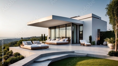 Modern villa with a rooftop terrace, providing panoramic views and an ideal space for outdoor entertainment