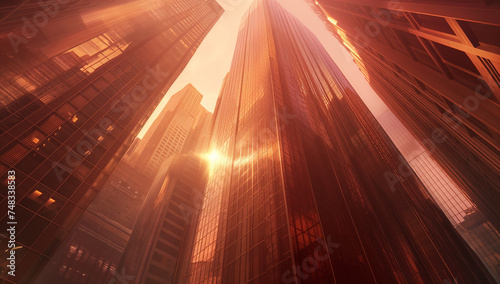 View of skyscrapers from ground. Business concept. 
