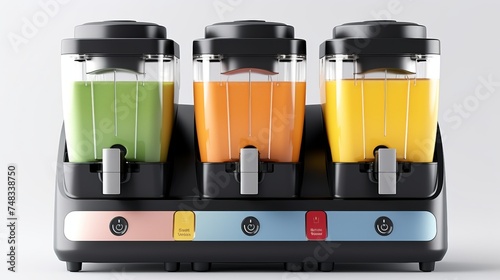 Summer cool slush or smoothie iced fruit juice dispenser machine for refreshing chilled drinks photo