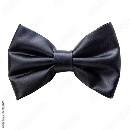 Black color bow tie isolated on Transparent background.