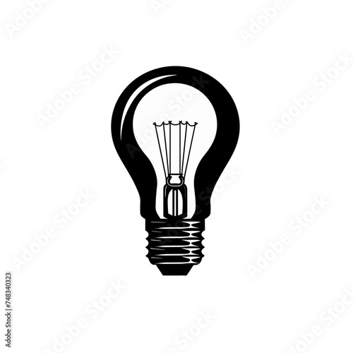 light bulb black and white icon vector illustration isolated transparent background logo, cut out or cutout t-shirt print design