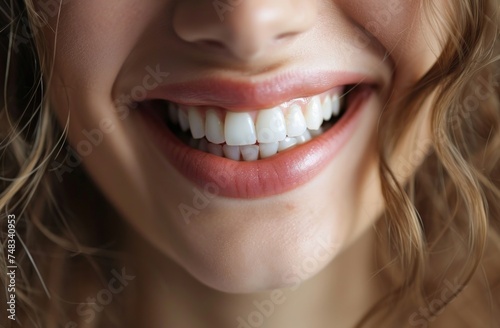 close up of a woman s mouth and teeth