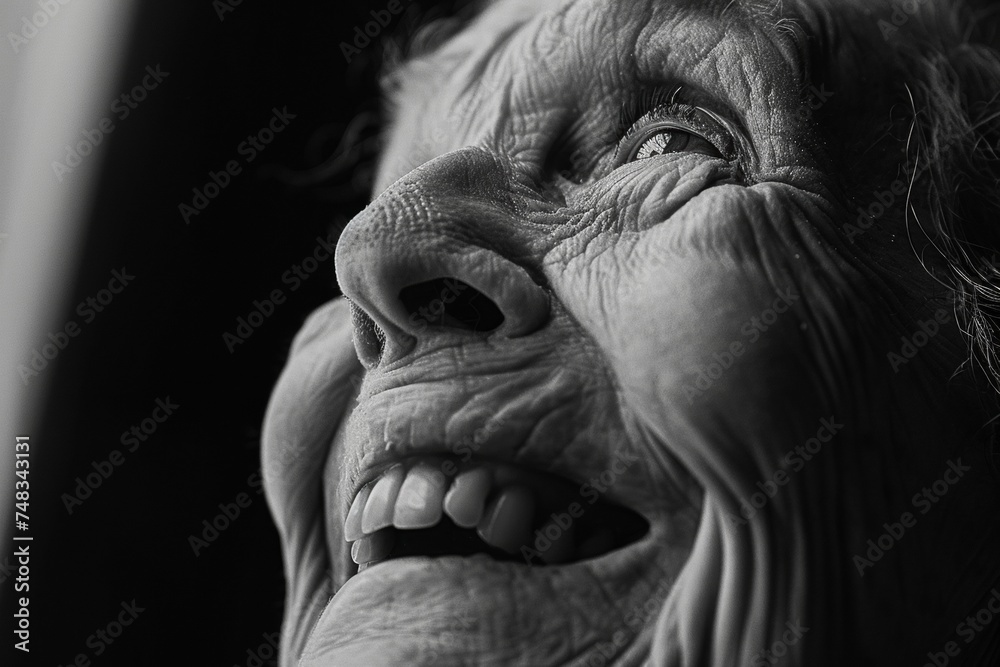 The intensity of a woman's posture captured in a powerful black and white portrait speaks volumes The intensity of a woman's posture captured in a powerful black and white portrait speaks volumes