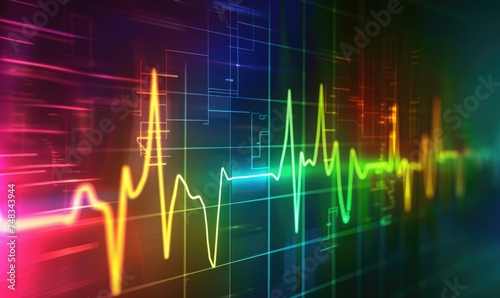 Heartbeat pulse, EKG monitor