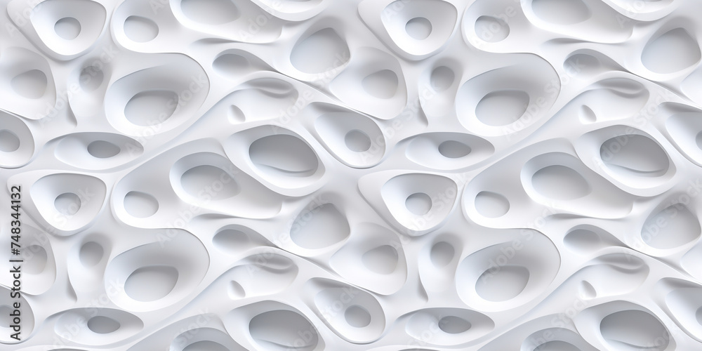 Organic Shapes Background, White 3d Seamless Pattern, Soft Wavy Texture, Embossed Paint Organic Shapes Background, White 3d Seamless Pattern, Soft Wavy Texture, Embossed Paint