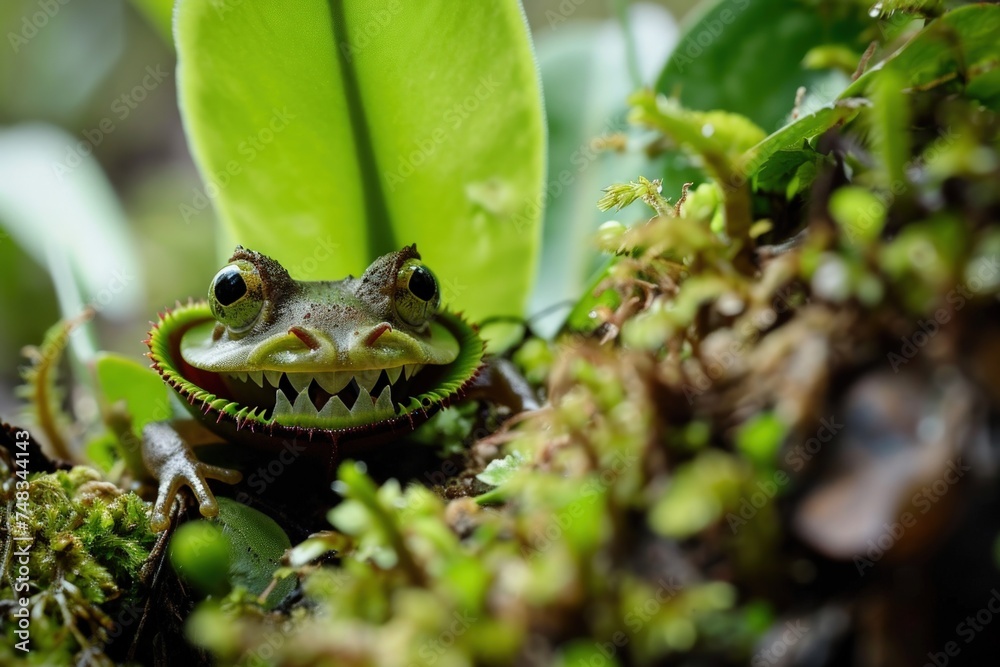 Obraz premium a frog with a large mouth