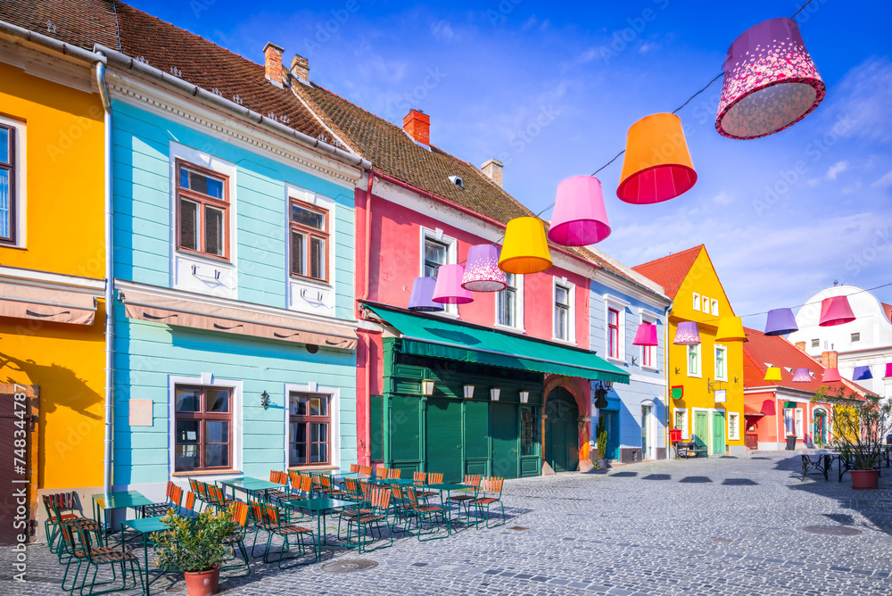 Szentendre, Hungary. Fo Ter of historical city on Danube River.